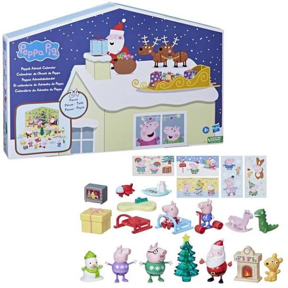 Peppa Pig Advent Calendar with 24 Surprise Toys and Stickers Preschool Toys NWT - Picture 1 of 1